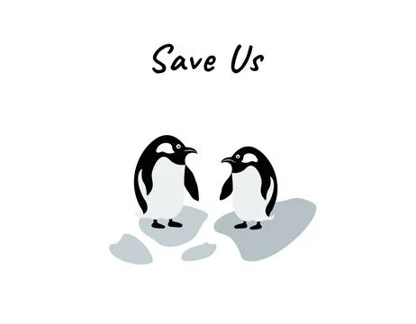 Penquin vector for global warming campaign Stock Illustration
