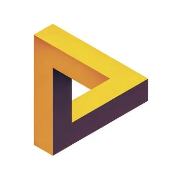 A penrose endless loop triangle 3D illustration Stock Illustration