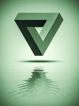 A penrose endless loop triangle 3D illustration Stock Illustration