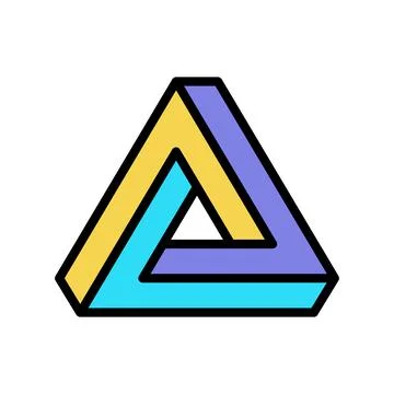 Penrose impossible geometric shape color icon vector illustration Illustrazione stock