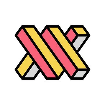 Penrose impossible geometric shape color icon vector illustration 스톡 일러스트