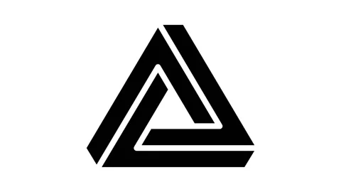 Penrose impossible geometric shape glyph icon animation Stock Footage 222841845