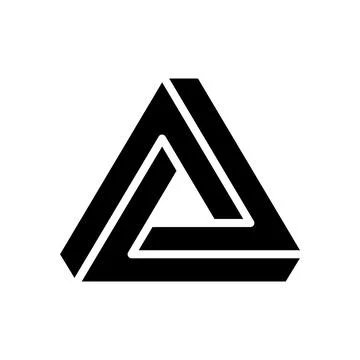 Penrose impossible geometric shape glyph icon vector illustration Stock Illustration