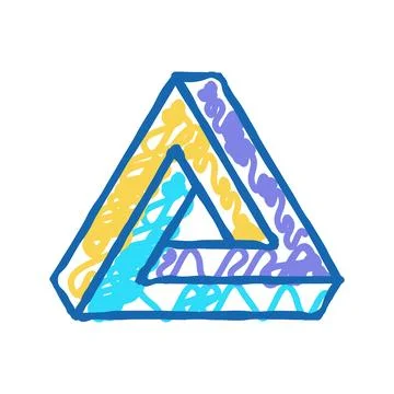 Penrose impossible geometric shape icon doodle illustration Stock Illustration