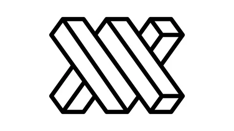 Penrose impossible geometric shape line icon animation Stock Footage 224916060