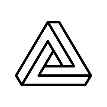Penrose impossible geometric shape line icon vector illustration Stock Illustration