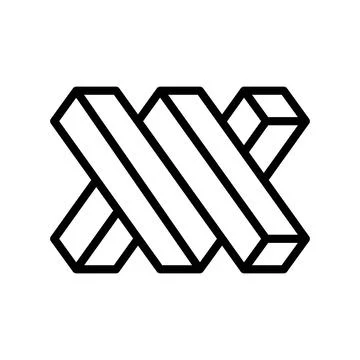 Penrose impossible geometric shape line icon vector illustration イラスト素材