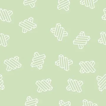 Penrose impossible geometric shape line seamless pattern Stock Illustration