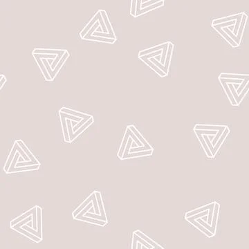 Penrose impossible geometric shape line seamless pattern Stock Illustration