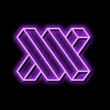 Penrose impossible geometric shape neon glow icon illustration Illustrazione stock