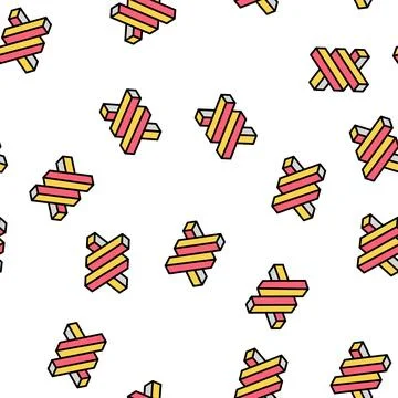 Penrose impossible geometric shape vector seamless pattern イラスト素材