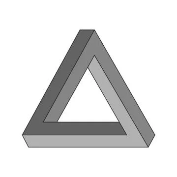 Penrose triangle geometric optical illusion Stock Illustration