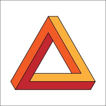 Penrose Triangle Impossible Shape Stock Illustration