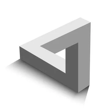 Penrose triangle isolated on white background, vector illustration Stock Illustration