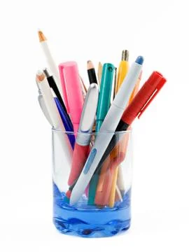 Pens and pencils Stock Photos