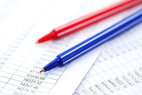 Pens On Digits Stock Photos