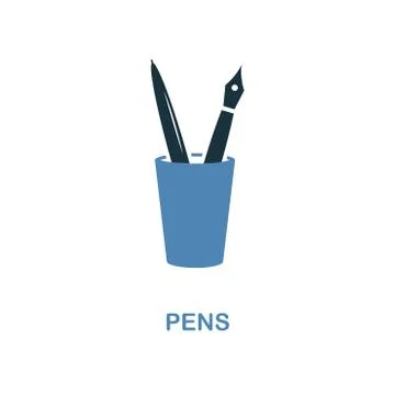 Pens icon. Simple element illustration. Pens pixel perfect icon design from Stock Illustration