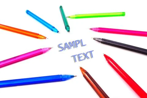 Pens space isolate write backgroung Stock Photos