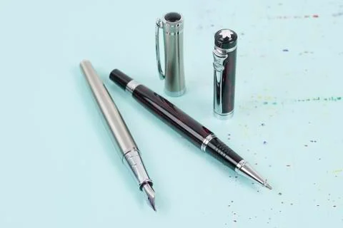 Pens on the table Stock Photos