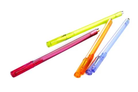Pens on white Stock Photos
