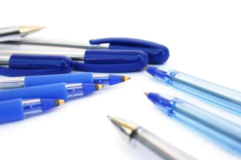 Pens on white Stock Photos
