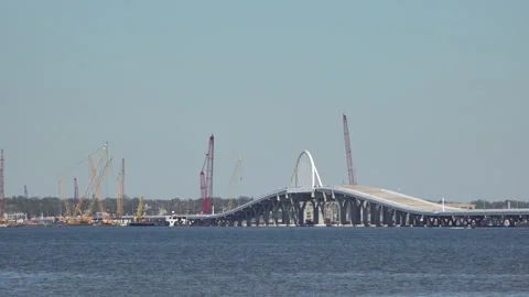 Pensacola Bay Bridge Construction Stock Footage 149223545
