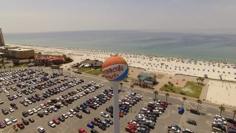 Pensacola Beach Water Tower Fly-By Stock Footage