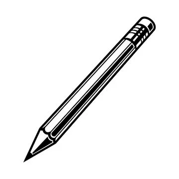 Pensil set monochrome black vector illustration Stock Illustration
