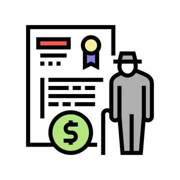 Pension allowance color icon vector illustration Stock Illustration