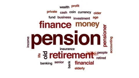 Pension animated word cloud, text design... | Stock Video | Pond5