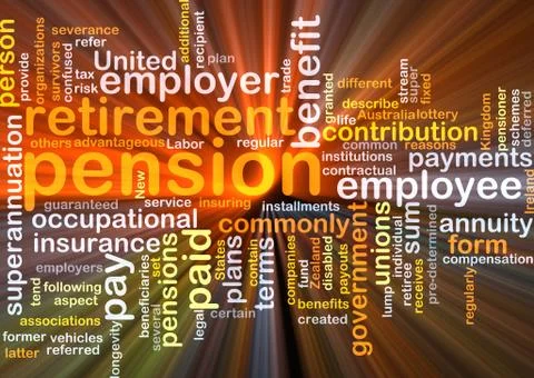 Pension background concept glowing Stock Illustration