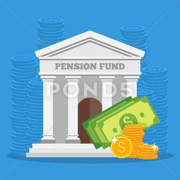 Pension fund concept vector illustration in flat style design. Finance invest Stock Illustration