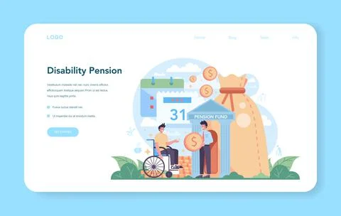Pension fund web banner or landing page. Saving money for retirement Stock Illustration