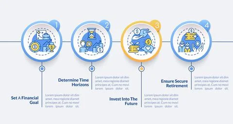 Pension planning vector infographic template Illustrazione stock
