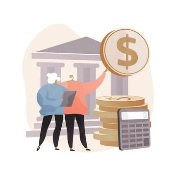 Pension scheme abstract concept vector illustration. Stock Illustration