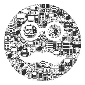 Pension Smiley Mosaic Icon for BigData and Computing Stock Illustration
