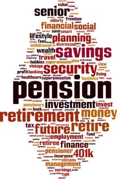 Pension word cloud Stock Illustration