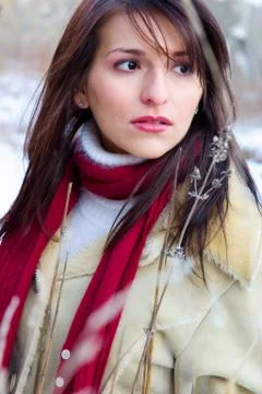 Pensive and cold Stock Photos