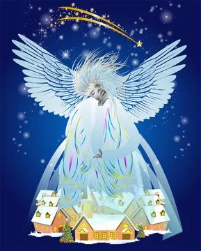 Pensive angel, Stock Illustration