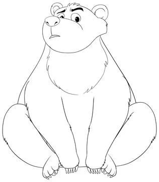 Pensive Bear Sitting Vector Illustration イラスト素材