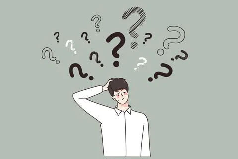 Pensive businessman think of problem solution Stock Illustration