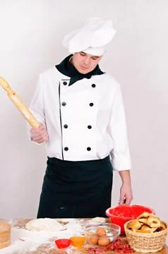 Pensive chef Stock Photos