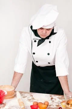 Pensive chef Stock Photos