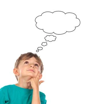 Pensive child looking up Stock Photos