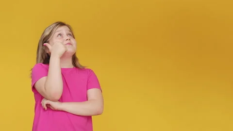 Pensive child problem solution inspiration choice Stock Footage 141190769