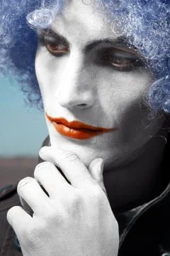 Pensive clown Stock Photos