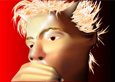 Pensive devil Stock Illustration