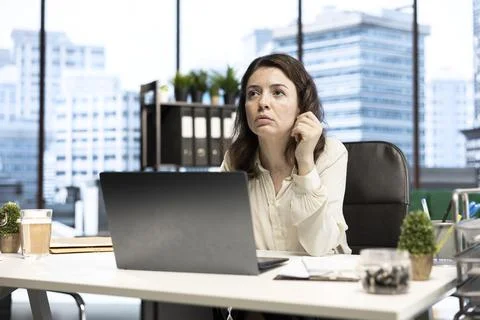 Pensive empowered leader thinking about organizational expansion plans Foto stock