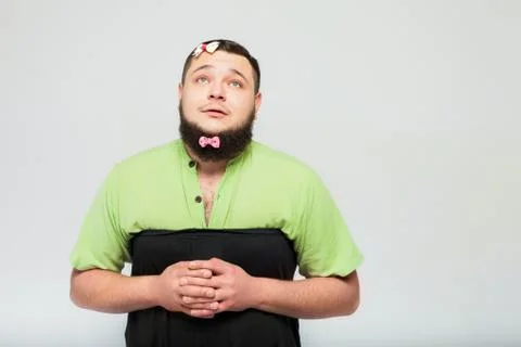 Pensive fat man Stock Photos