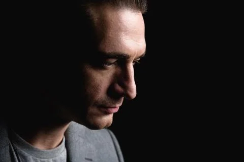 Pensive guy is expressing sadness Stock Photos